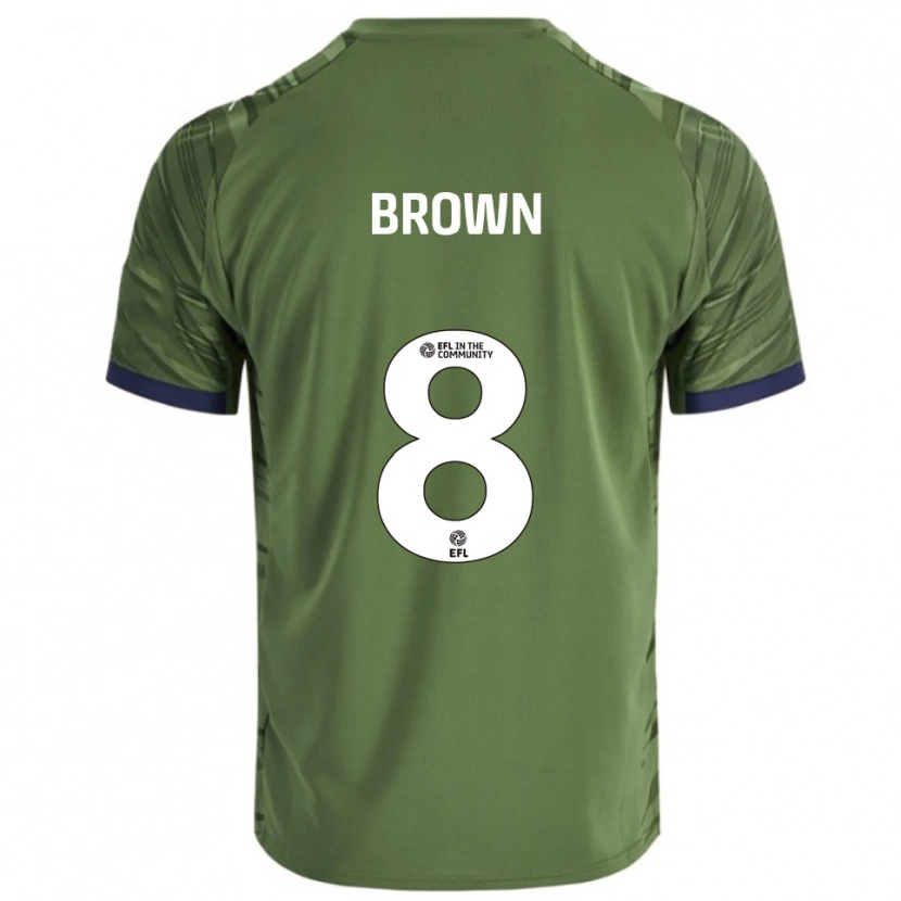 Danxen Bambino Maglia Poppie Brown #8 Verde Bianco Kit Gara Away 2025/26 Maglietta