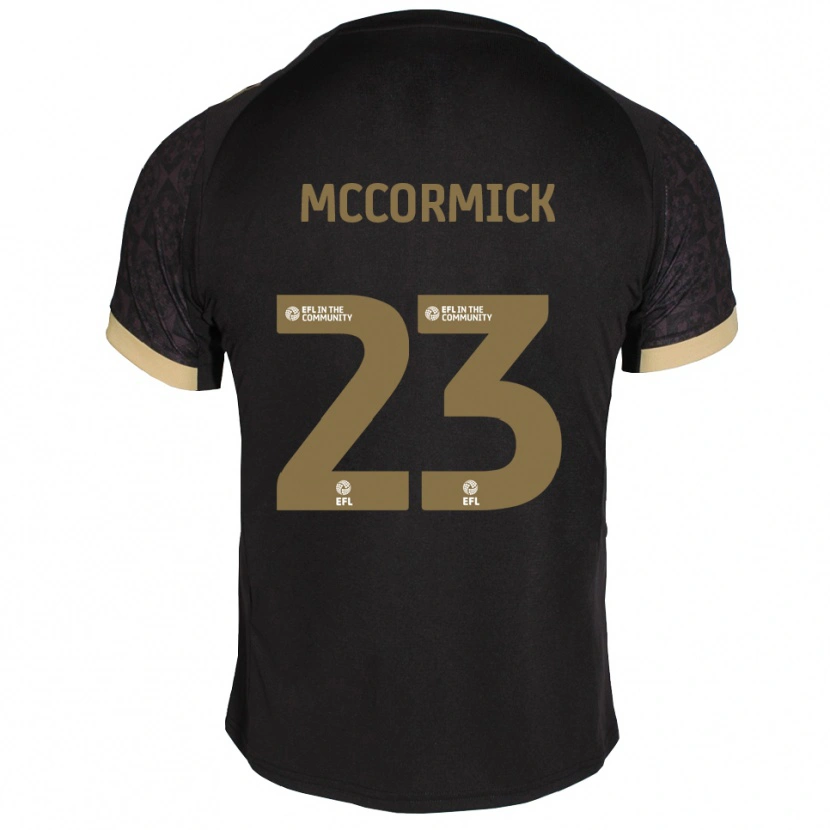 Danxen Bambino Maglia Leo Mccormick #23 Nero Oro Kit Gara Away 2025/26 Maglietta