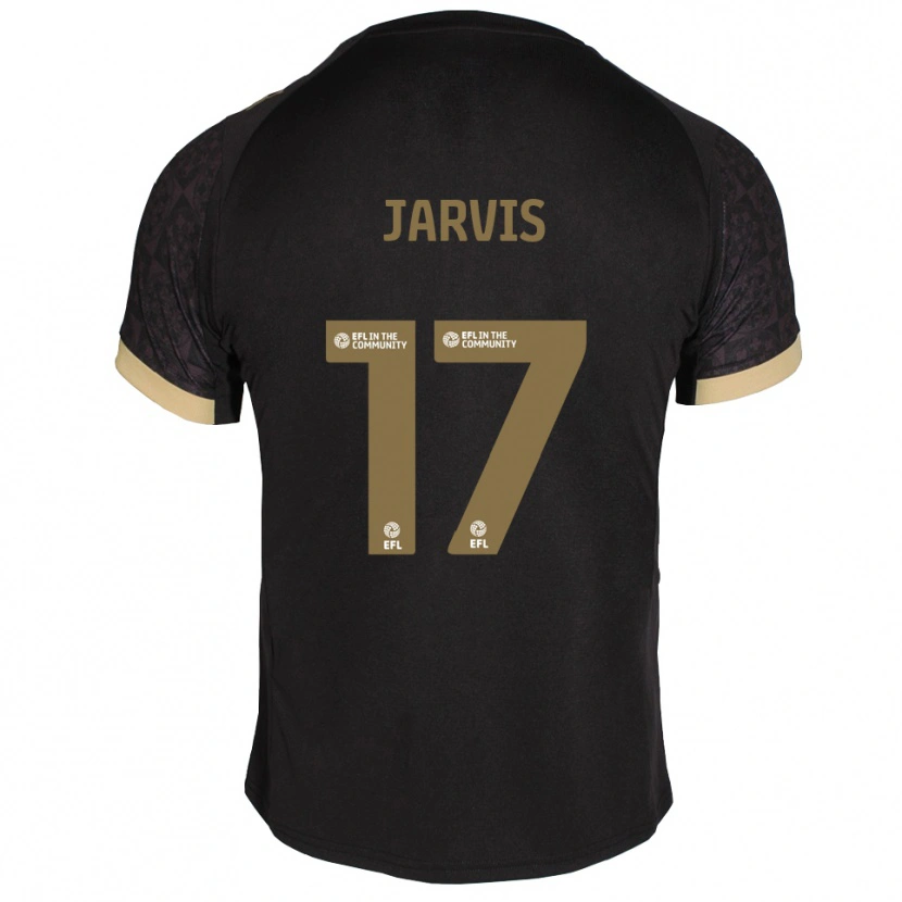 Danxen Bambino Maglia Lulu Jarvis #17 Nero Oro Kit Gara Away 2025/26 Maglietta