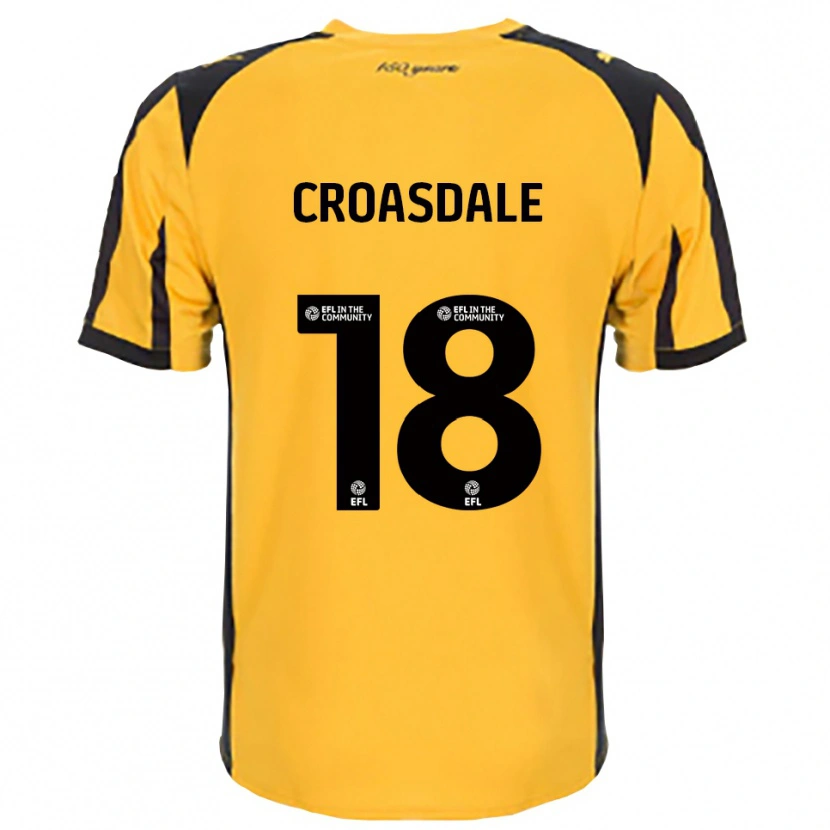Danxen Bambino Maglia Ryan Croasdale #18 Arancione Nero Kit Gara Away 2025/26 Maglietta