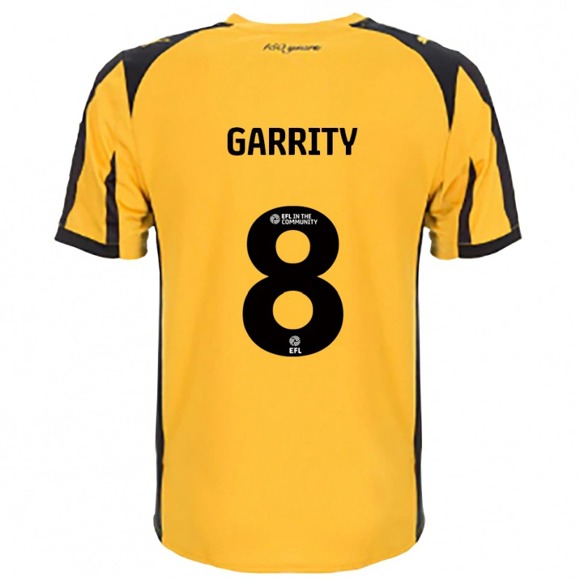 Danxen Bambino Maglia Ben Garrity #8 Arancione Nero Kit Gara Away 2025/26 Maglietta