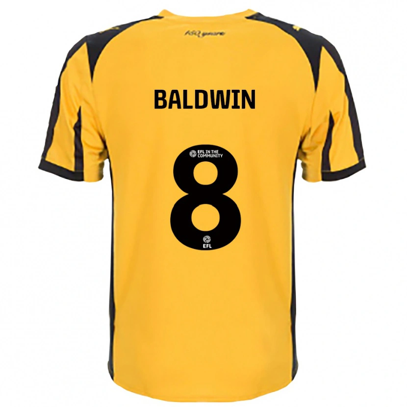 Danxen Bambino Maglia Meg Baldwin #8 Arancione Nero Kit Gara Away 2025/26 Maglietta