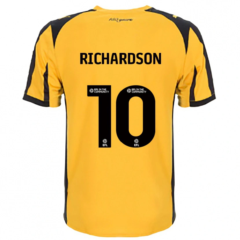 Danxen Bambino Maglia Kelsey Richardson #10 Arancione Nero Kit Gara Away 2025/26 Maglietta