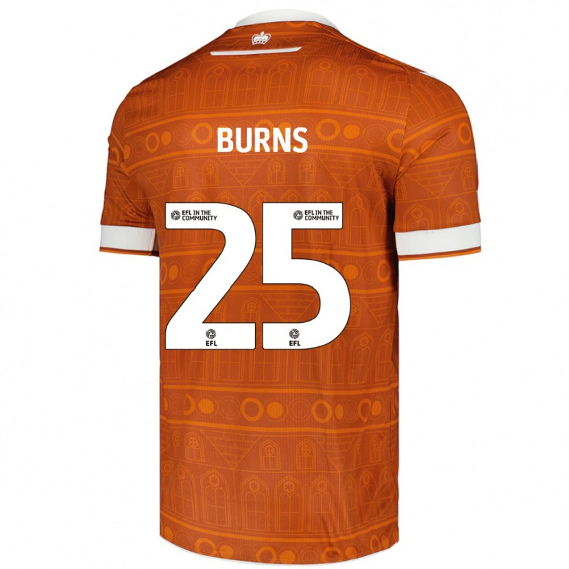 Danxen Bambino Maglia Jacqueline Burns #25 Arancione Bianco Kit Gara Away 2025/26 Maglietta