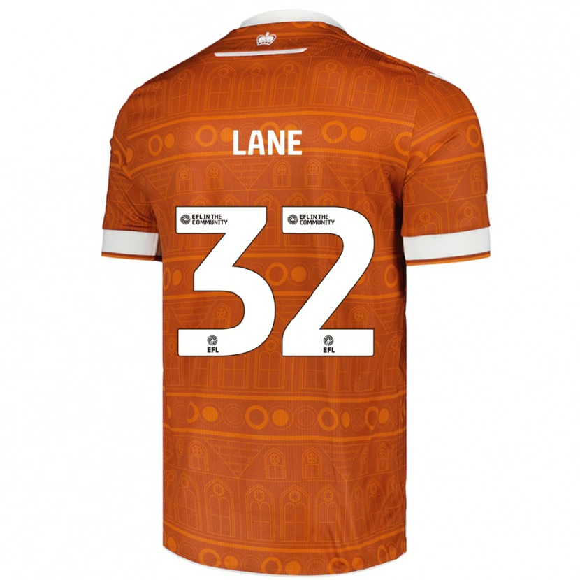 Danxen Bambino Maglia Paddy Lane #32 Arancione Bianco Kit Gara Away 2025/26 Maglietta