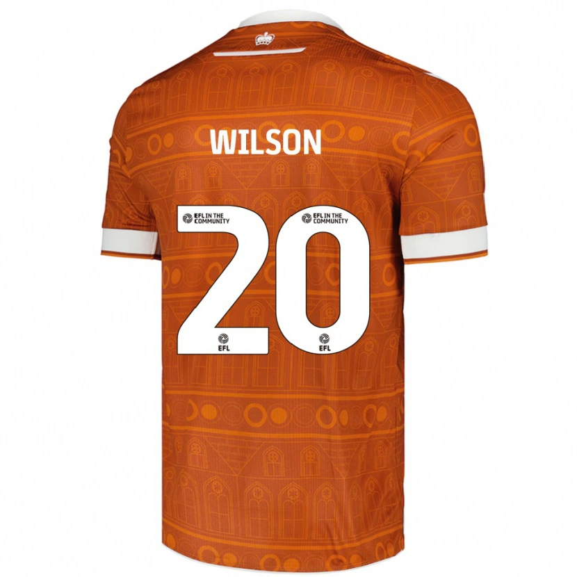 Danxen Bambino Maglia Georgia Wilson #20 Arancione Bianco Kit Gara Away 2025/26 Maglietta