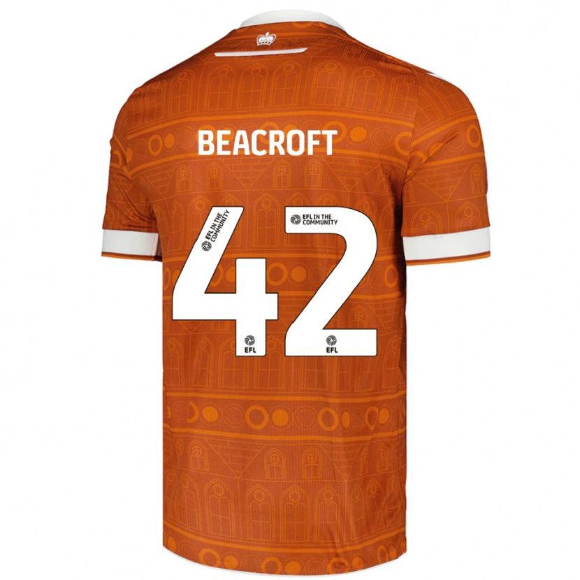 Danxen Bambino Maglia Boyd Beacroft #42 Arancione Bianco Kit Gara Away 2025/26 Maglietta