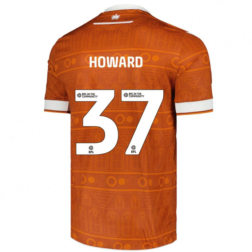Danxen Bambino Maglia Luke Howard #37 Arancione Bianco Kit Gara Away 2025/26 Maglietta