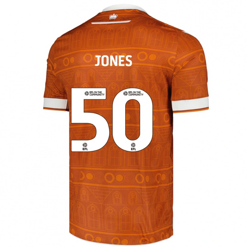 Danxen Bambino Maglia Jerae Jones #50 Arancione Bianco Kit Gara Away 2025/26 Maglietta