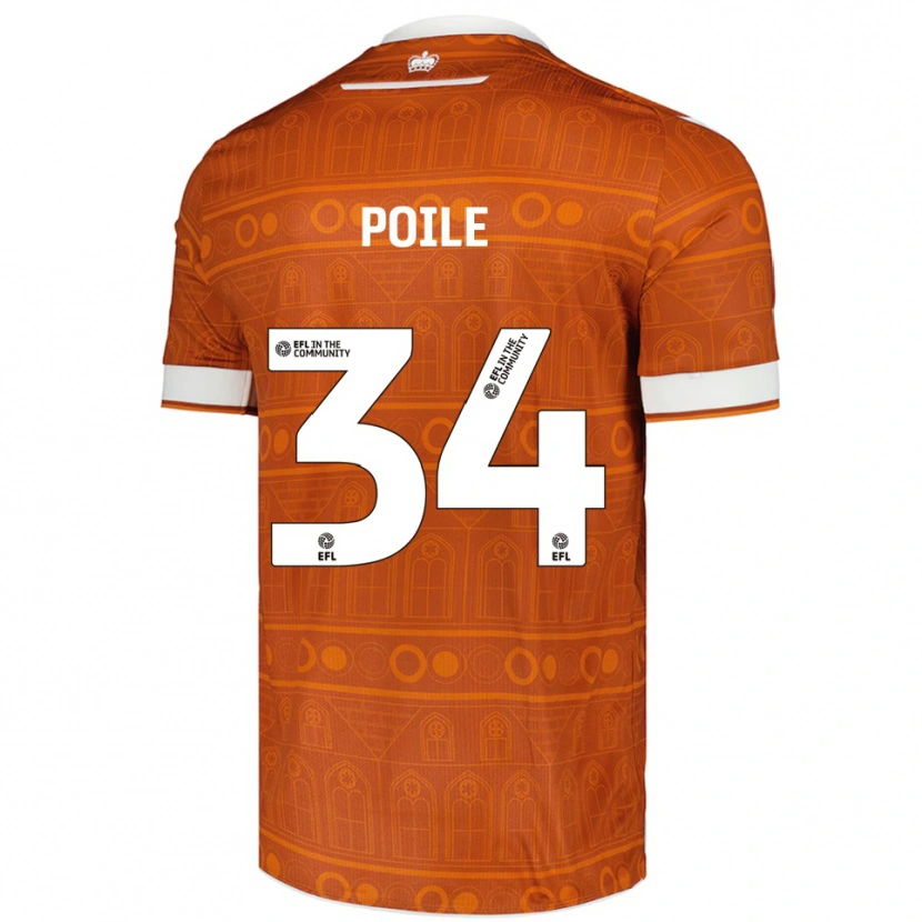Danxen Bambino Maglia Imogen Poile #34 Arancione Bianco Kit Gara Away 2025/26 Maglietta