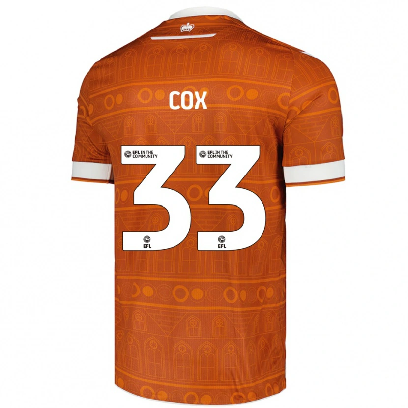 Danxen Bambino Maglia Bella Cox #33 Arancione Bianco Kit Gara Away 2025/26 Maglietta
