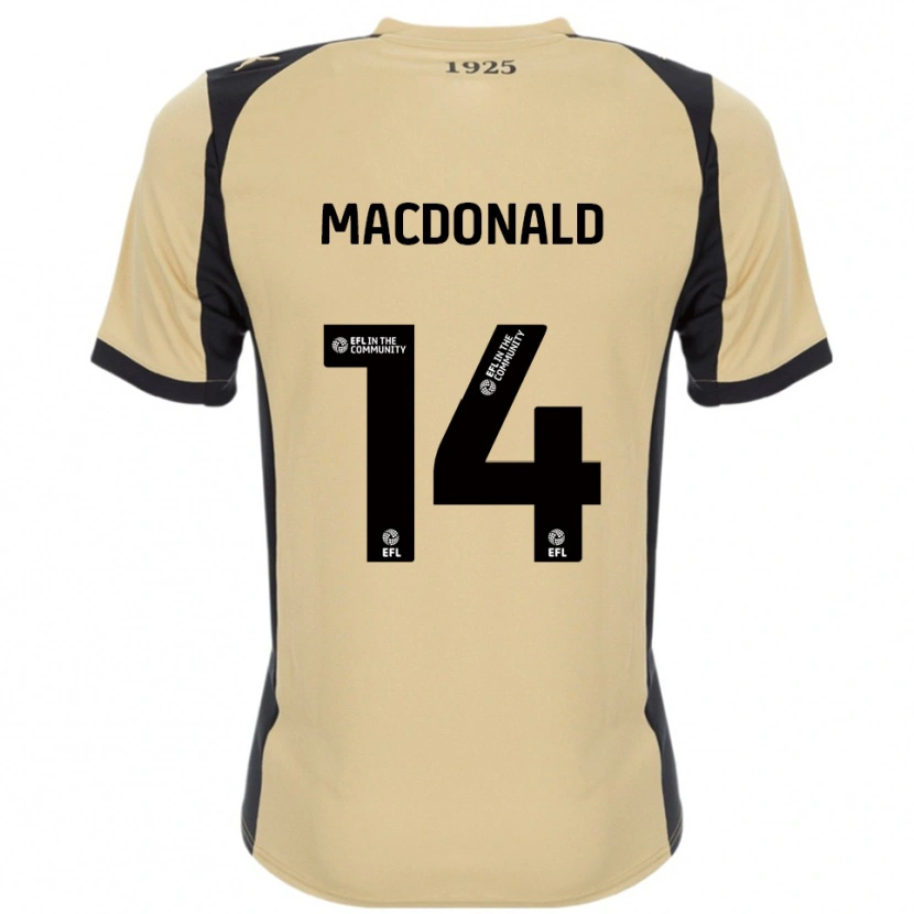 Danxen Bambino Maglia Alex Macdonald #14 Oro Nero Kit Gara Away 2025/26 Maglietta