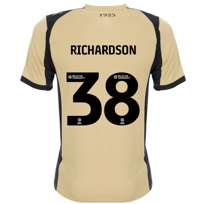 Danxen Bambino Maglia Kane Richardson #38 Oro Nero Kit Gara Away 2025/26 Maglietta