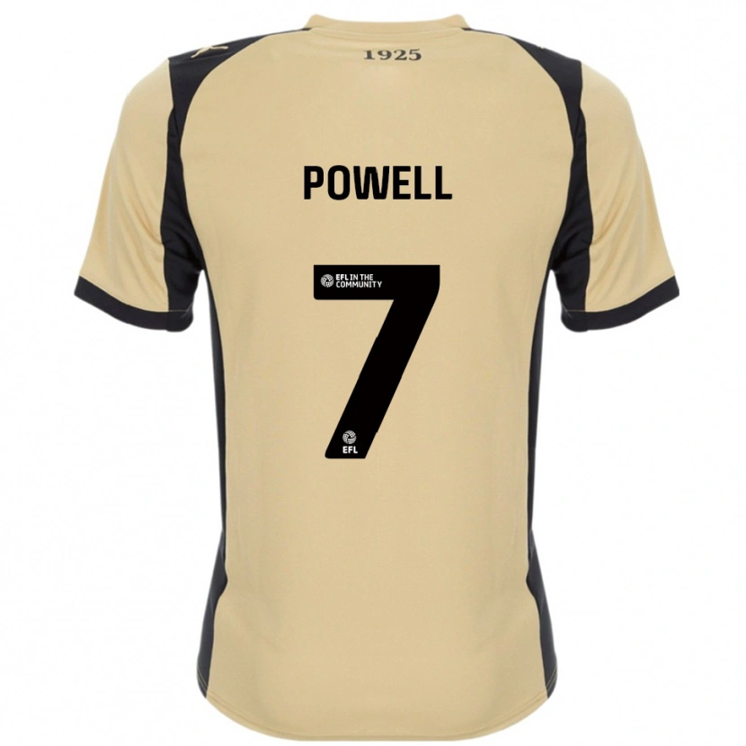 Danxen Bambino Maglia Joe Powell #7 Oro Nero Kit Gara Away 2025/26 Maglietta