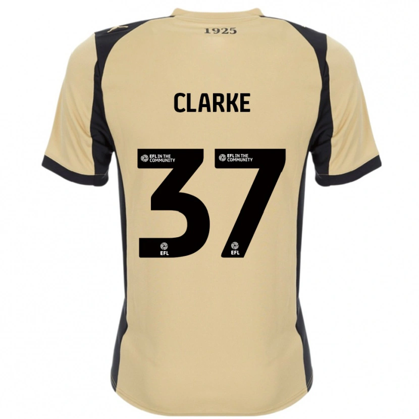 Danxen Bambino Maglia James Clarke #37 Oro Nero Kit Gara Away 2025/26 Maglietta