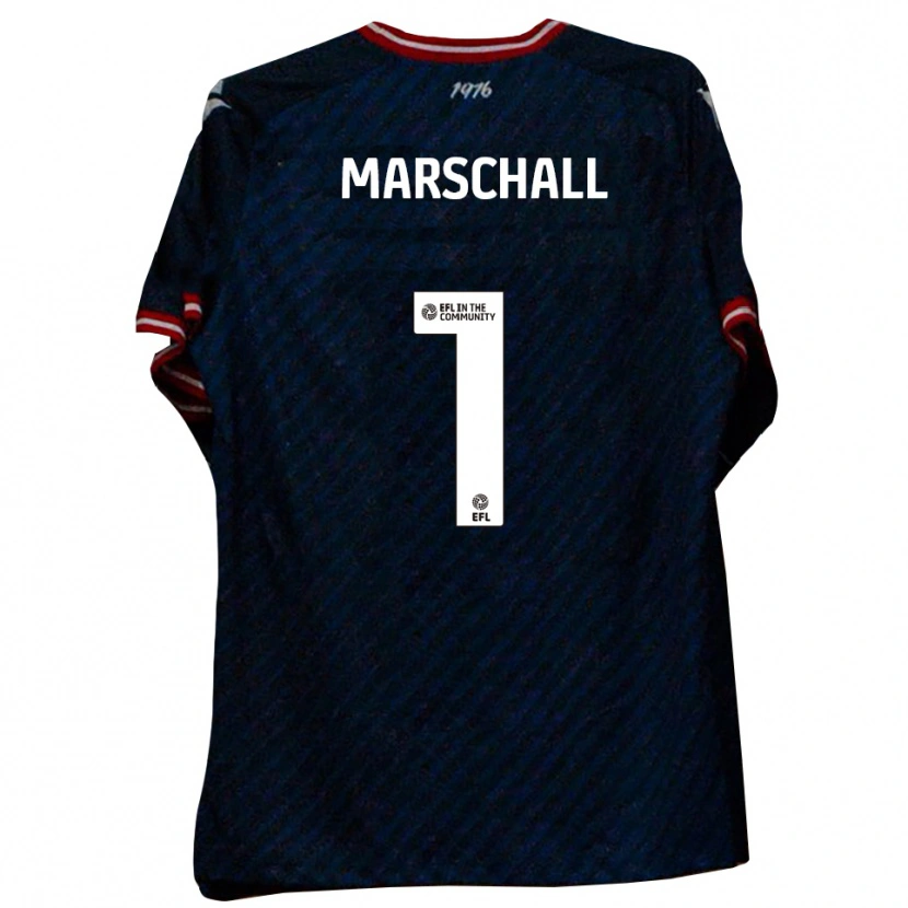 Danxen Bambino Maglia Filip Marschall #1 Blu Navy Rosso Kit Gara Away 2025/26 Maglietta