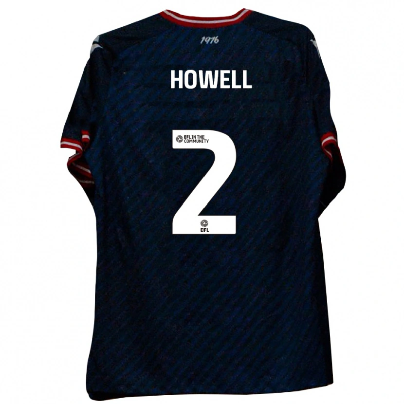 Danxen Bambino Maglia Zack Howell #2 Blu Navy Rosso Kit Gara Away 2025/26 Maglietta