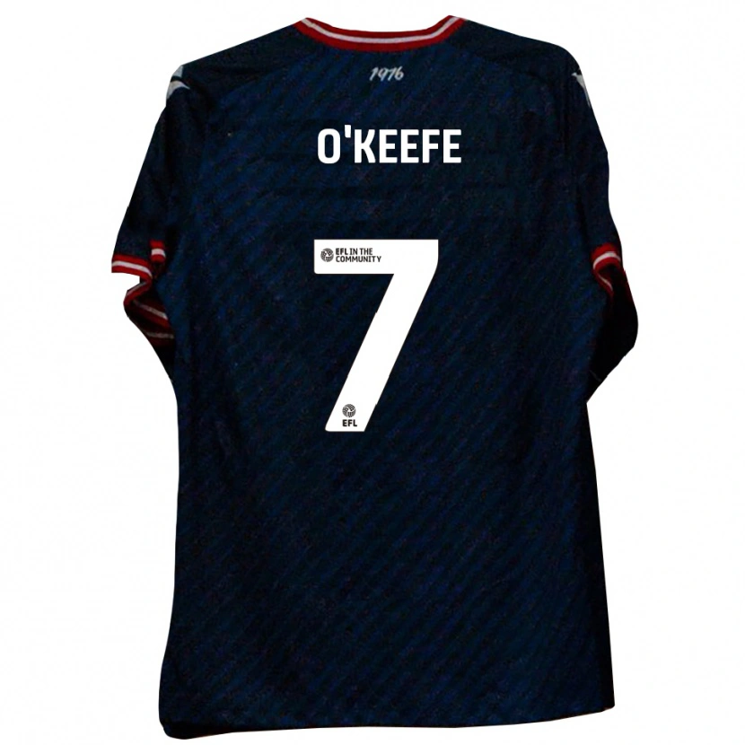 Danxen Bambino Maglia Albie O'keefe #7 Blu Navy Rosso Kit Gara Away 2025/26 Maglietta