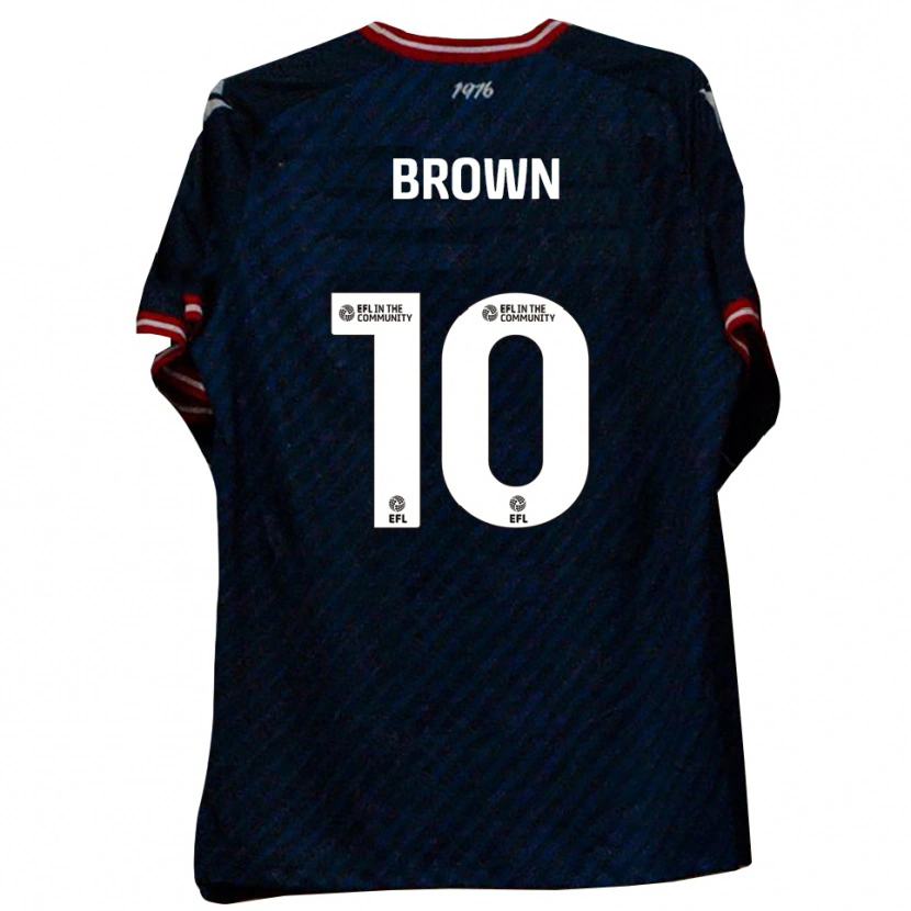 Danxen Bambino Maglia Lenny Brown #10 Blu Navy Rosso Kit Gara Away 2025/26 Maglietta