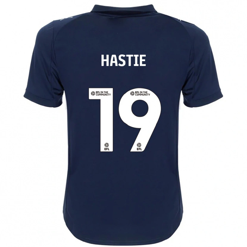 Danxen Bambino Maglia Aly Hastie #19 Blu Navy Bianco Kit Gara Away 2025/26 Maglietta