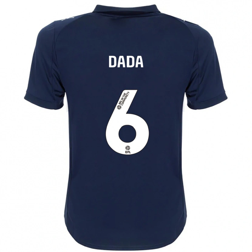 Danxen Bambino Maglia Niniola Dada #6 Blu Navy Bianco Kit Gara Away 2025/26 Maglietta