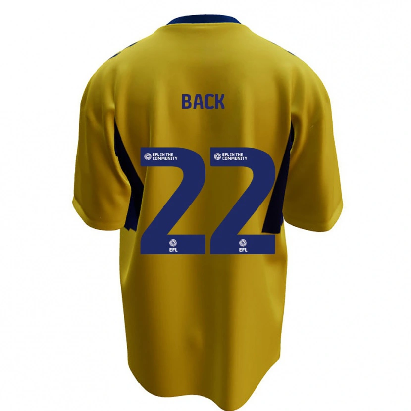 Danxen Bambino Maglia Fin Back #22 Giallo Blu Kit Gara Away 2025/26 Maglietta