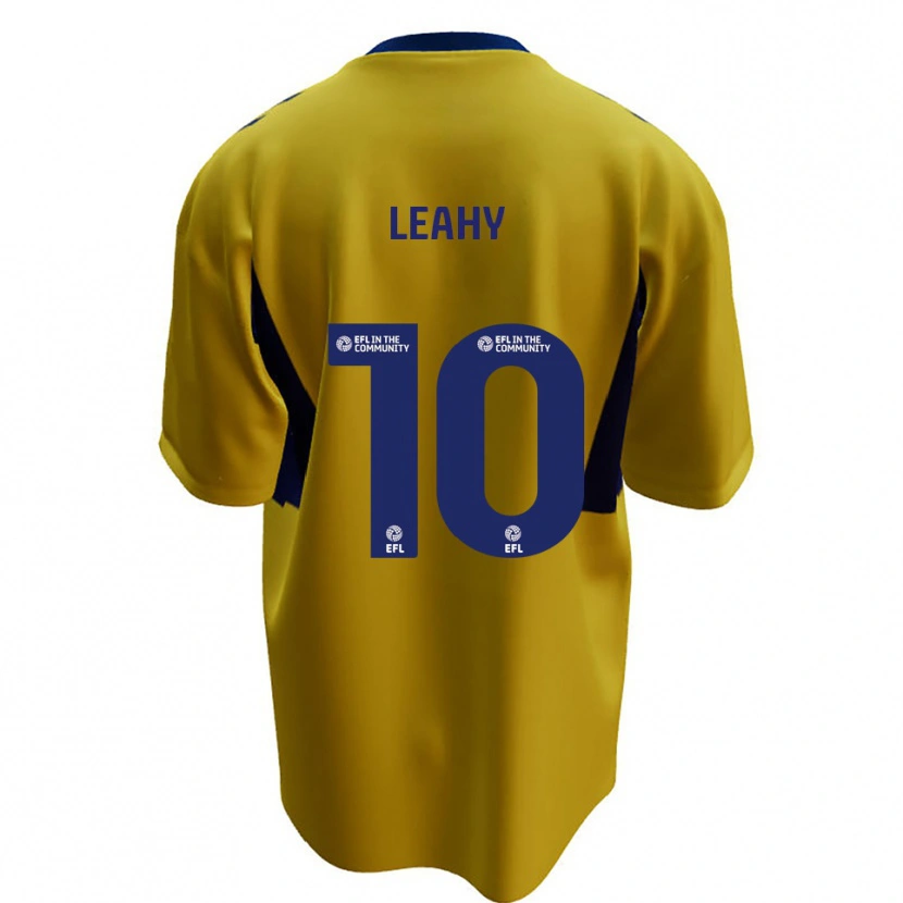 Danxen Bambino Maglia Luke Leahy #10 Giallo Blu Kit Gara Away 2025/26 Maglietta