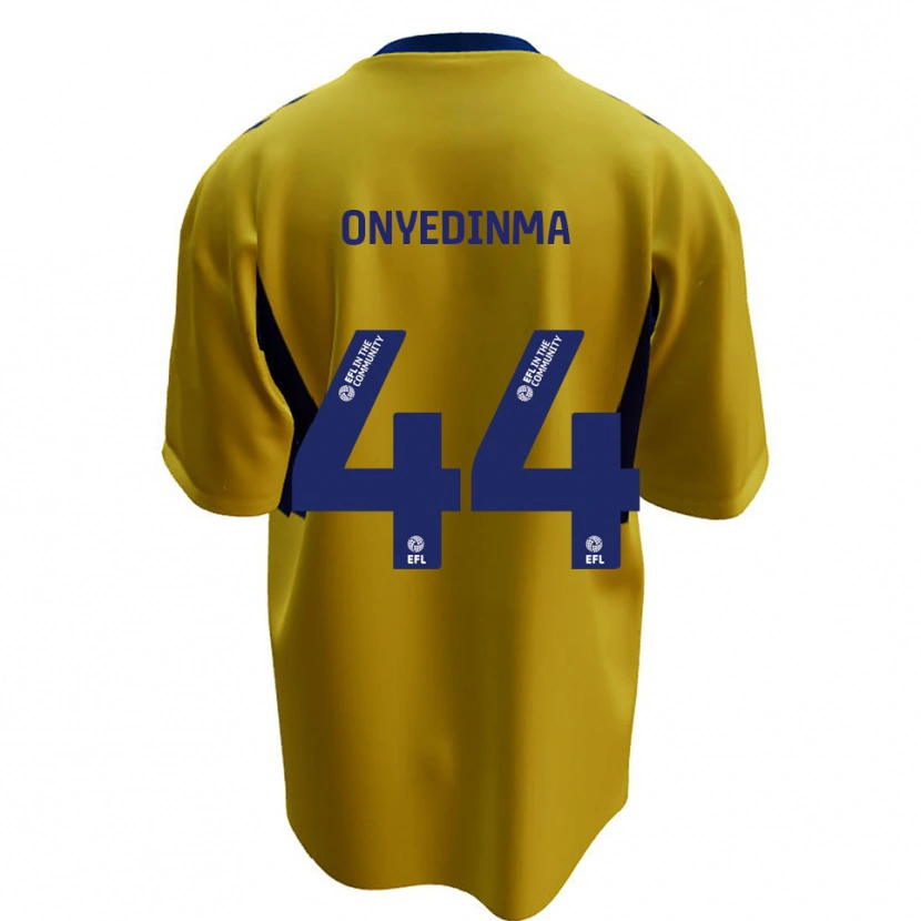 Danxen Bambino Maglia Fred Onyedinma #44 Giallo Blu Kit Gara Away 2025/26 Maglietta