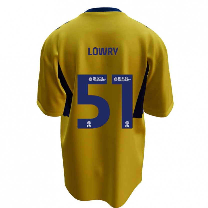 Danxen Bambino Maglia Alex Lowry #51 Giallo Blu Kit Gara Away 2025/26 Maglietta