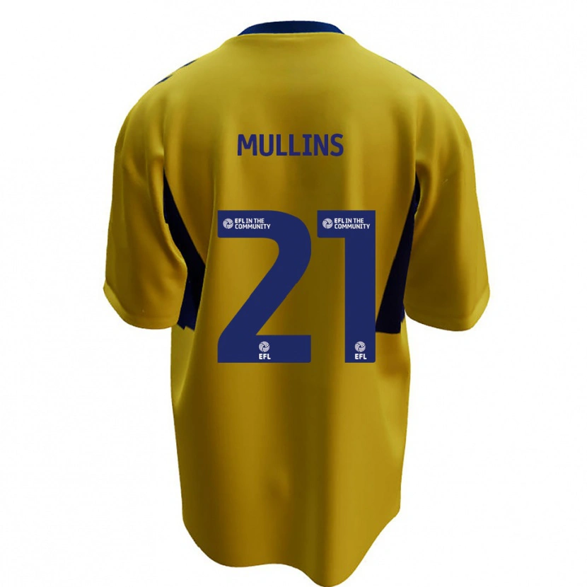 Danxen Bambino Maglia Jamie Mullins #21 Giallo Blu Kit Gara Away 2025/26 Maglietta