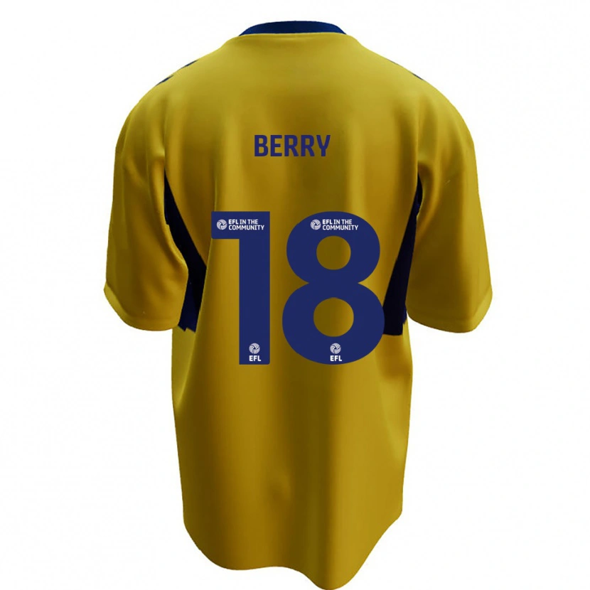Danxen Bambino Maglia James Berry #18 Giallo Blu Kit Gara Away 2025/26 Maglietta