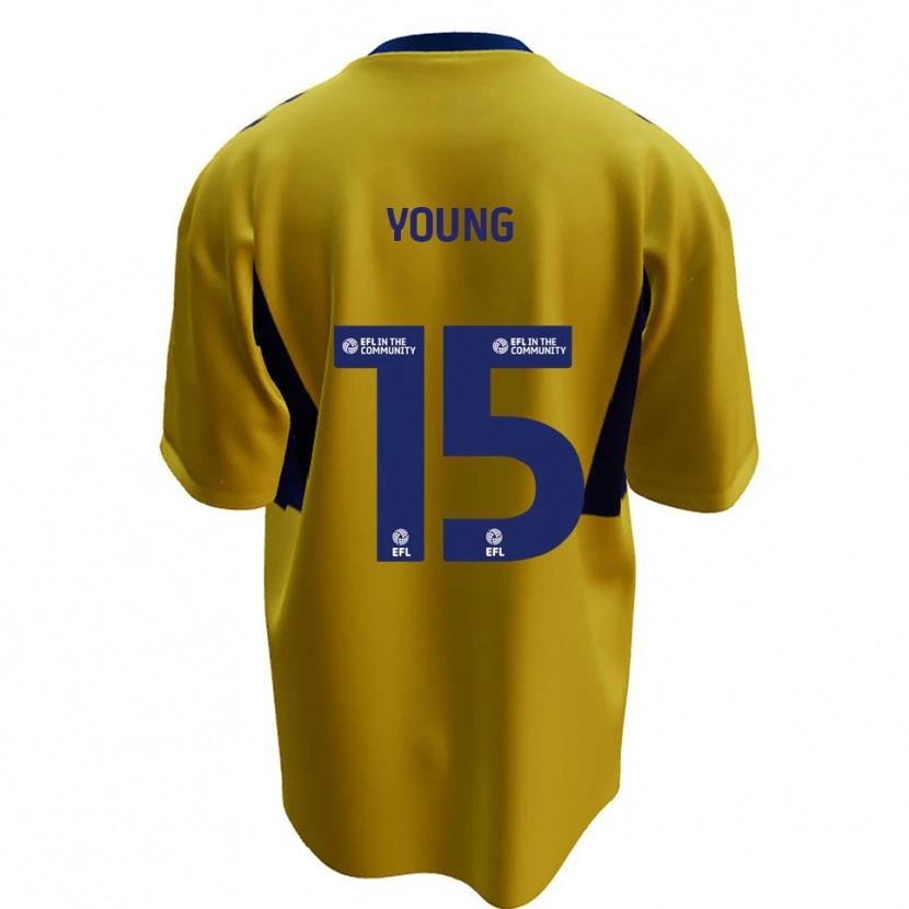 Danxen Bambino Maglia Jack Young #15 Giallo Blu Kit Gara Away 2025/26 Maglietta