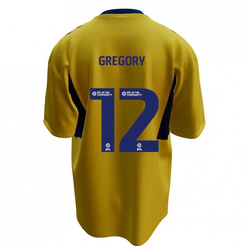 Danxen Bambino Maglia Arthur Gregory #12 Giallo Blu Kit Gara Away 2025/26 Maglietta