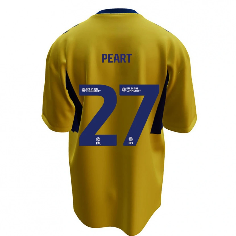 Danxen Bambino Maglia Brody Peart #27 Giallo Blu Kit Gara Away 2025/26 Maglietta