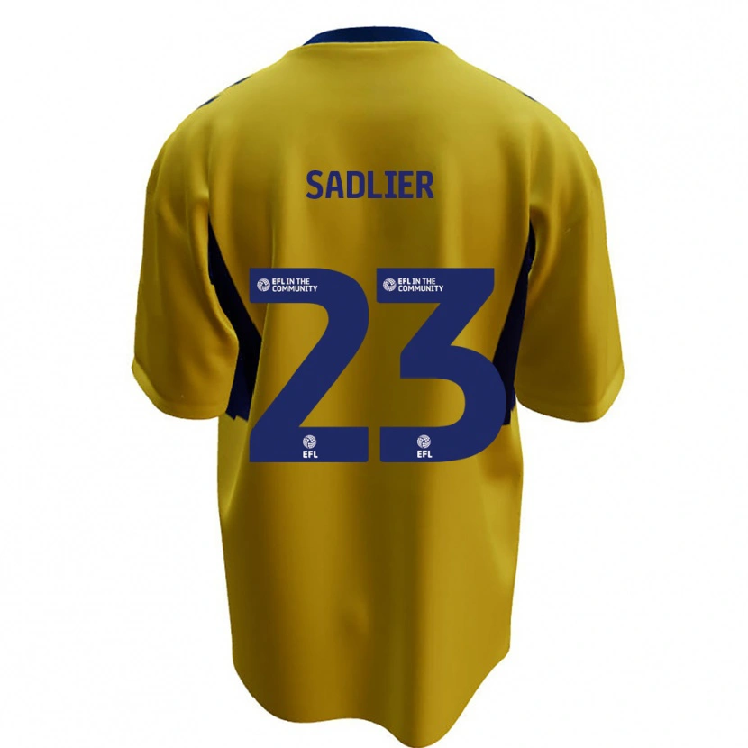 Danxen Bambino Maglia Kieran Sadlier #23 Giallo Blu Kit Gara Away 2025/26 Maglietta