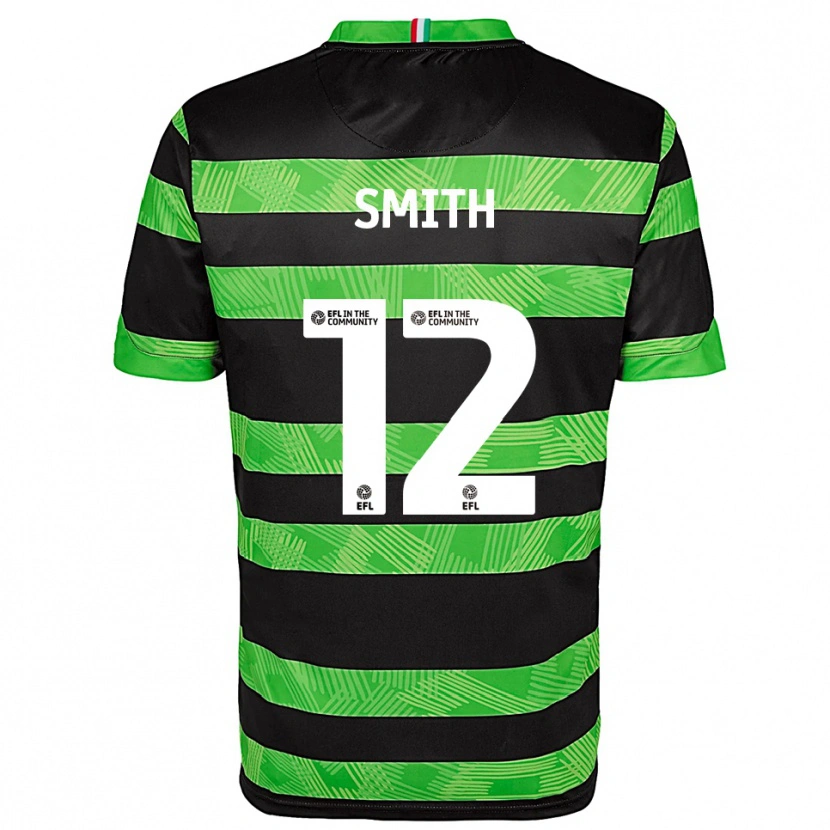 Danxen Bambino Maglia Alistair Smith #12 Nero Verde Kit Gara Away 2025/26 Maglietta