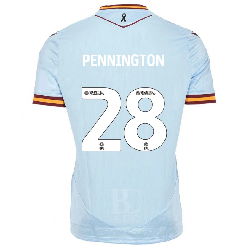 Danxen Bambino Maglia Matthew Pennington #28 Azzurro Kit Gara Away 2025/26 Maglietta
