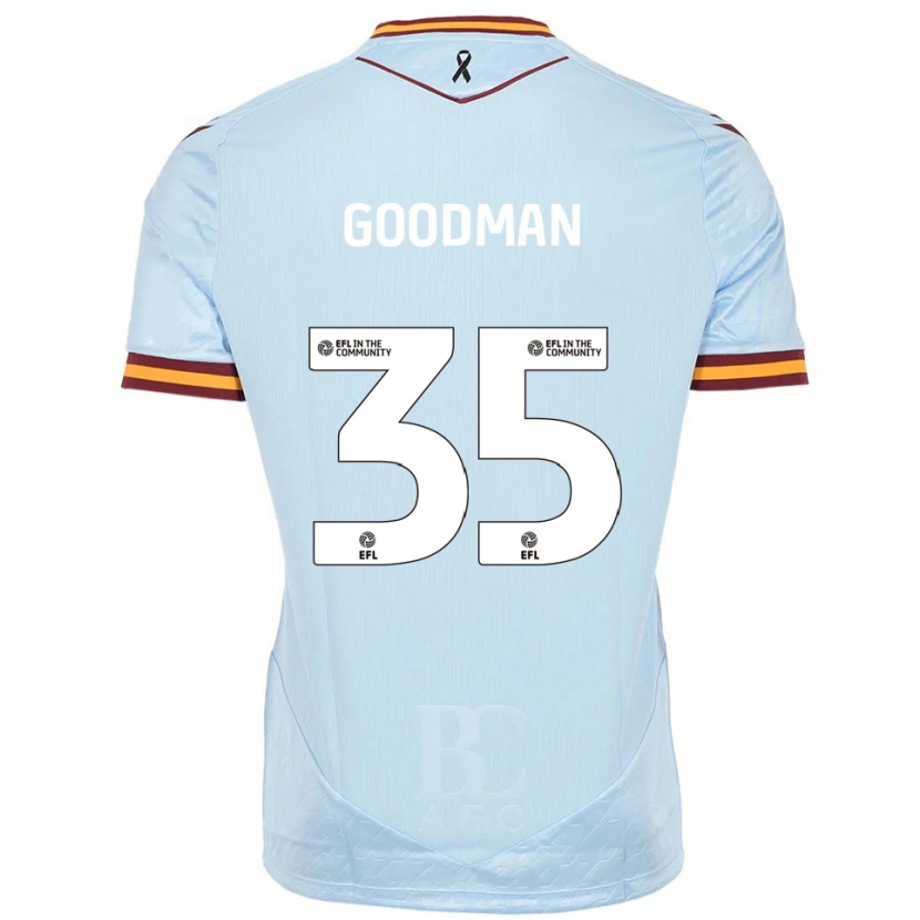 Danxen Bambino Maglia George Goodman #35 Azzurro Kit Gara Away 2025/26 Maglietta