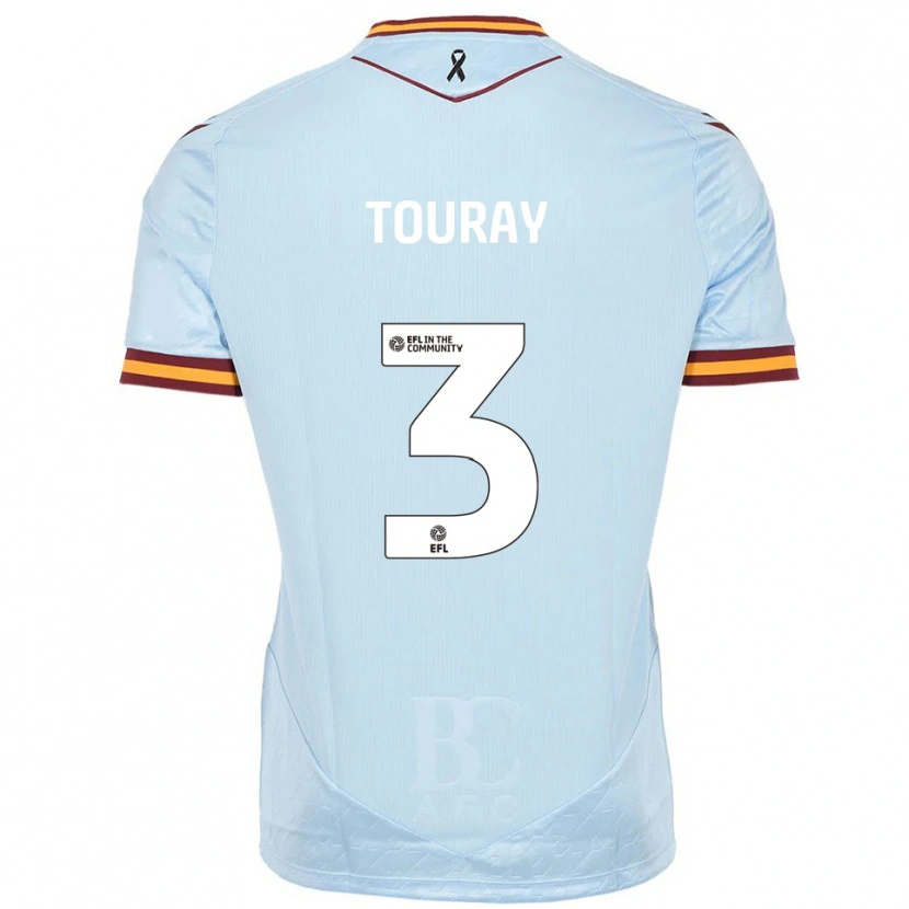 Danxen Bambino Maglia Ibou Touray #3 Azzurro Kit Gara Away 2025/26 Maglietta