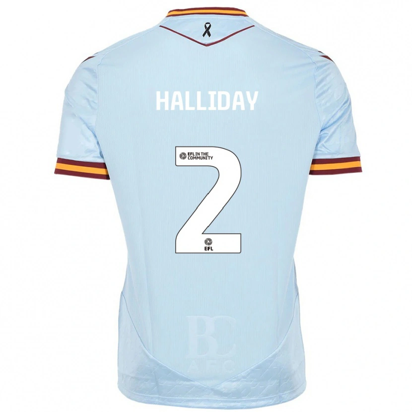 Danxen Bambino Maglia Brad Halliday #2 Azzurro Kit Gara Away 2025/26 Maglietta