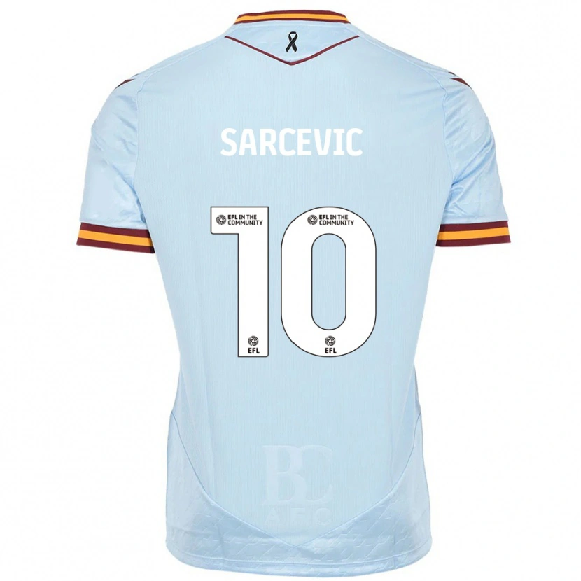 Danxen Bambino Maglia Antoni Sarcevic #10 Azzurro Kit Gara Away 2025/26 Maglietta
