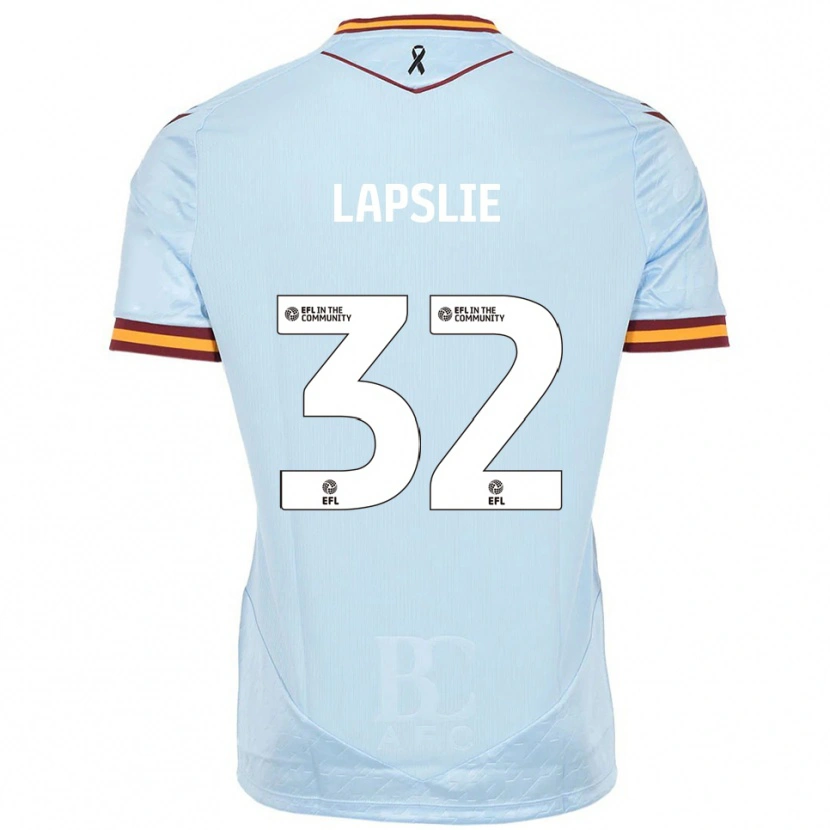 Danxen Bambino Maglia George Lapslie #32 Azzurro Kit Gara Away 2025/26 Maglietta