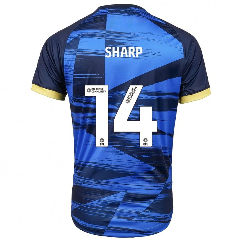 Danxen Bambino Maglia Billy Sharp #14 Blu Navy Kit Gara Away 2025/26 Maglietta