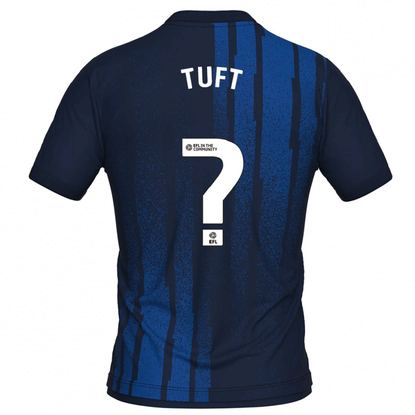 Danxen Bambino Maglia Jacob Tuft #0 Blu Navy Bianco Kit Gara Away 2025/26 Maglietta