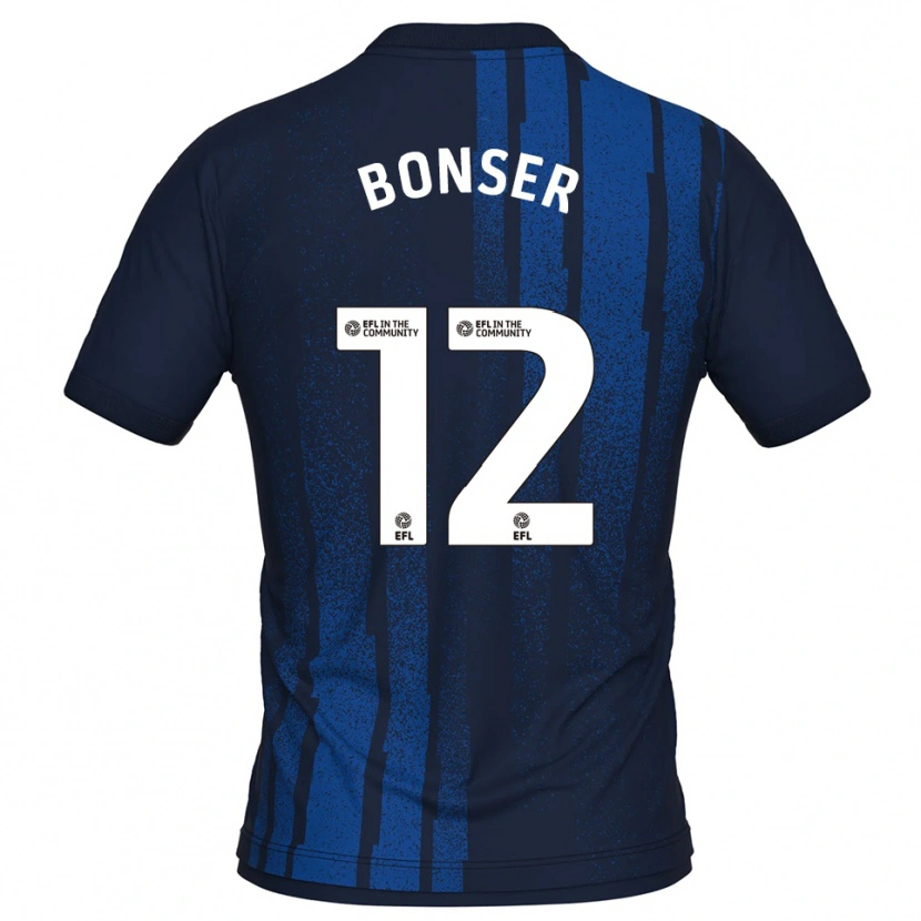 Danxen Bambino Maglia Louis Bonser #12 Blu Navy Bianco Kit Gara Away 2025/26 Maglietta