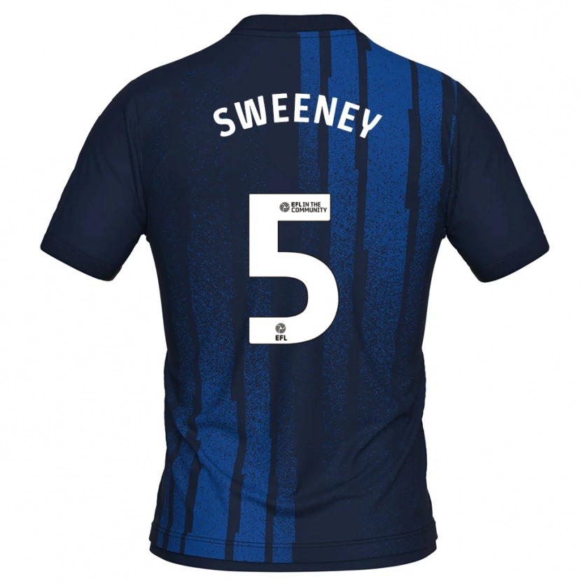 Danxen Bambino Maglia Ryan Sweeney #5 Blu Navy Bianco Kit Gara Away 2025/26 Maglietta