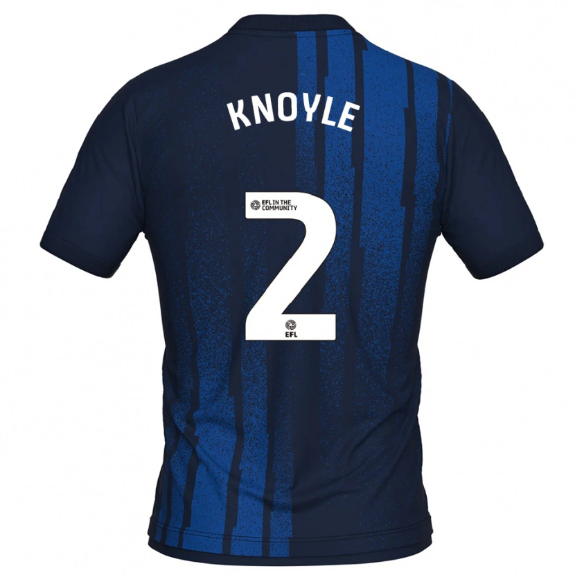 Danxen Bambino Maglia Kyle Knoyle #2 Blu Navy Bianco Kit Gara Away 2025/26 Maglietta