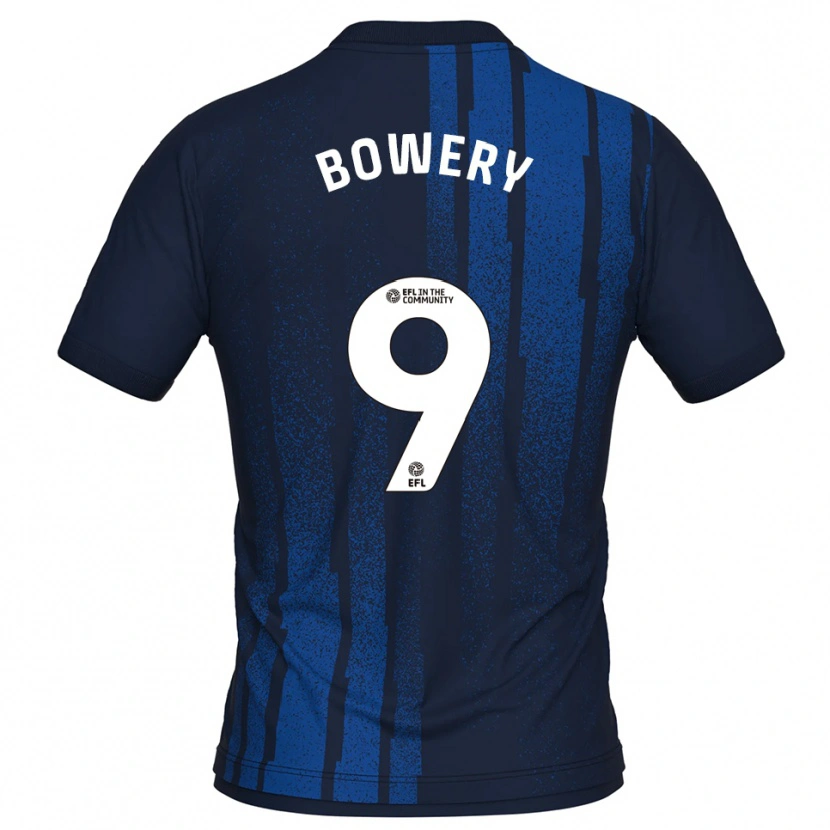 Danxen Bambino Maglia Jordan Bowery #9 Blu Navy Bianco Kit Gara Away 2025/26 Maglietta