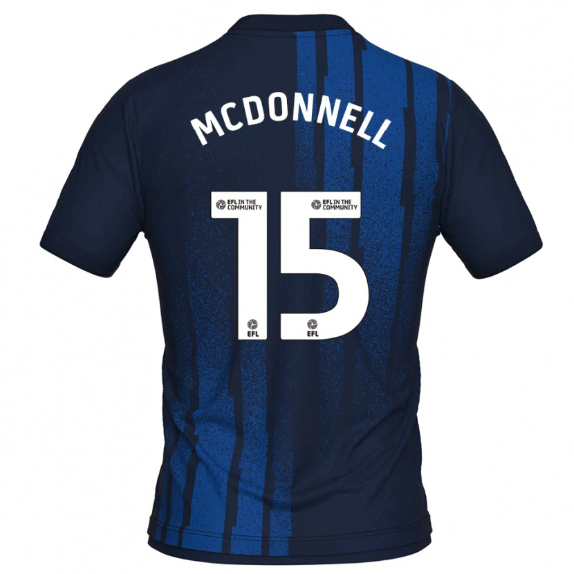 Danxen Bambino Maglia Jamie Mcdonnell #15 Blu Navy Bianco Kit Gara Away 2025/26 Maglietta