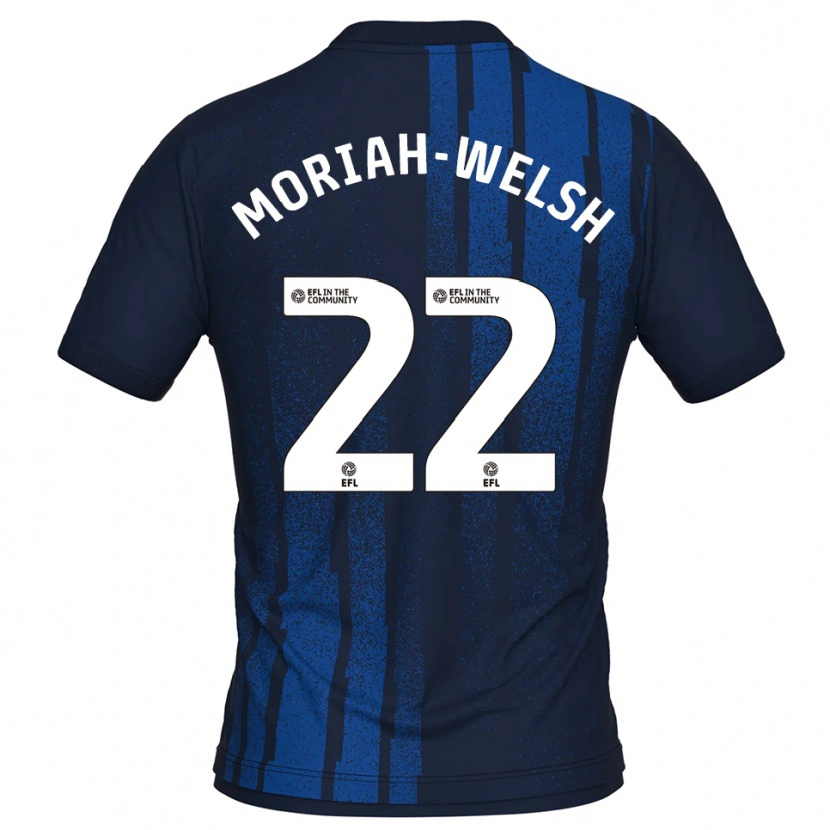 Danxen Bambino Maglia Nathan Moriah-Welsh #22 Blu Navy Bianco Kit Gara Away 2025/26 Maglietta
